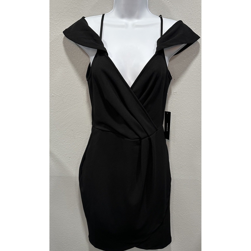 LULU'S Mini Black Dress Medium Juniors Sleeveless Stretch Back Zip Bodycon NWT
